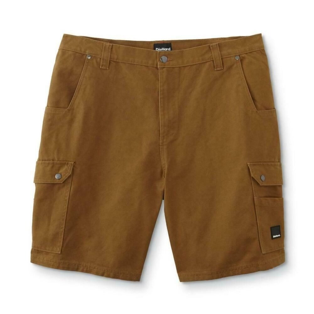 DieHard‎ Men's Big & Tall Duck Canvas Cargo Shorts Size 48 Brown NWT Pockets